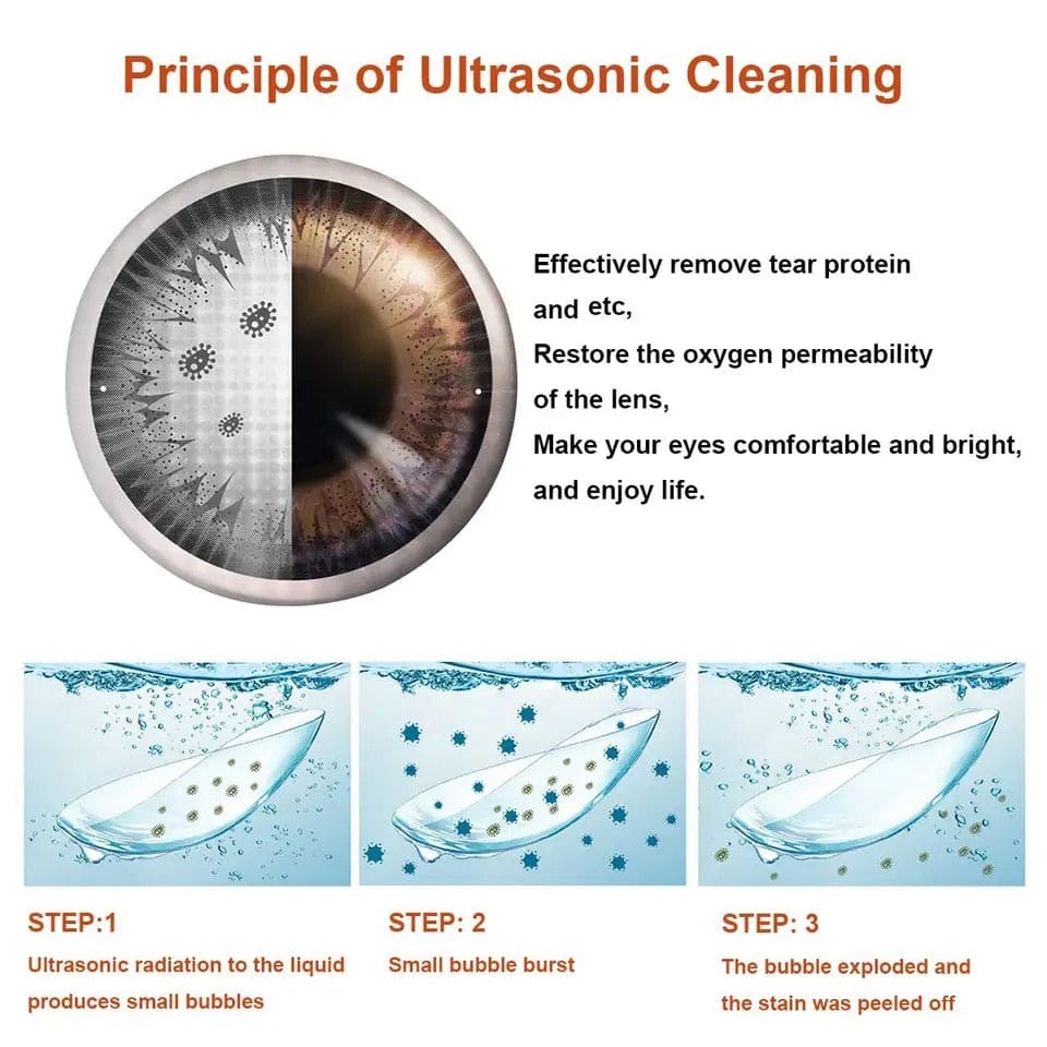 Contact Lens Cleaner, Ultrasonic Lens Cleaner, Ultra Sonic Auto Eye Protein Cleaning Case, Contact Lens Cleaner Machine Contact Lens Cleaner, Ultrasonic Lens Cleaner, Ultra Sonic Auto Eye Protein Cleaning Case, Contact Lens Cleaner Machine